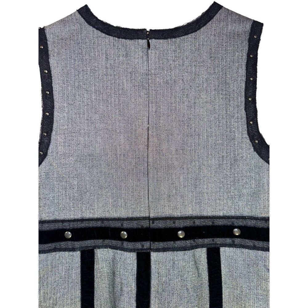 Anne Ryu Womens Size 11 Sleeveless Black & Gray Cage Dress With Studded Detail - Picture 7 of 11